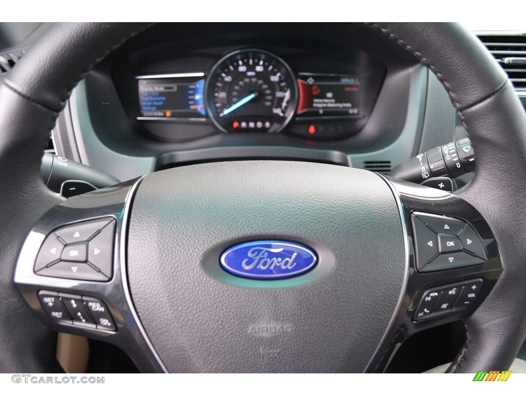 2017 Ford Explorer Limited 4WD Medium Light Camel Steering Wheel Photo #115606495