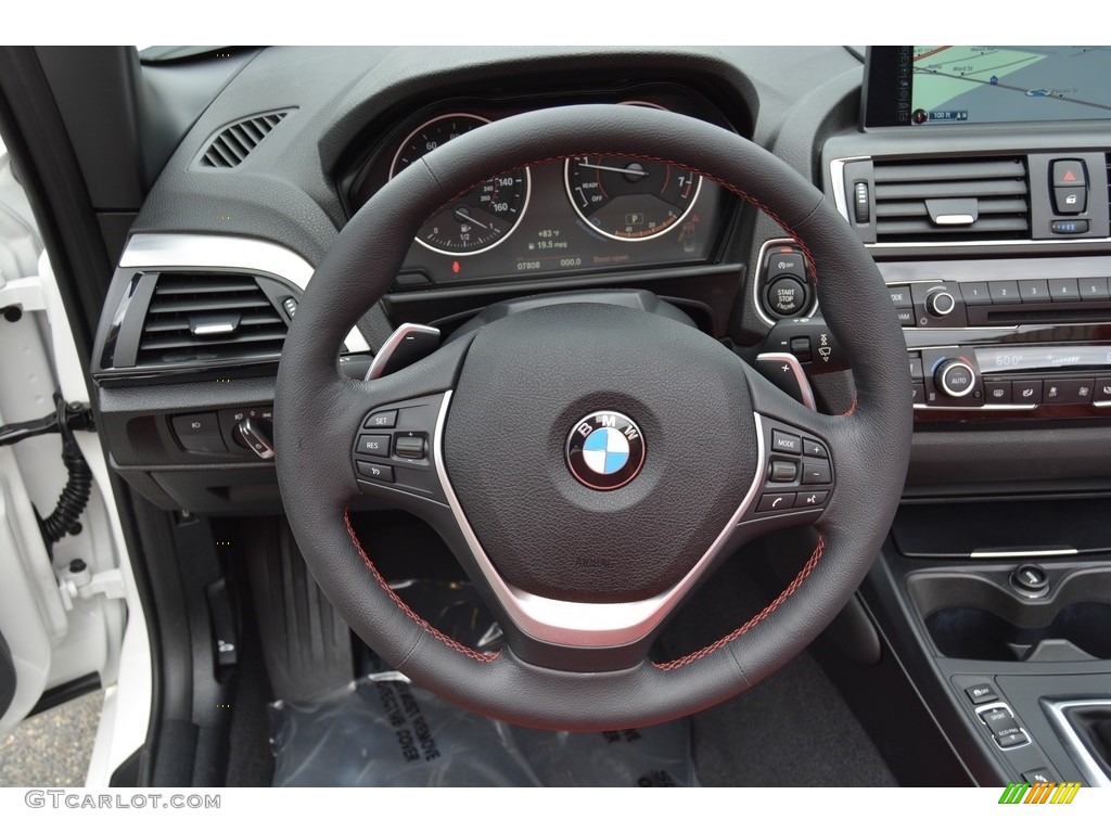 2016 BMW 2 Series 228i xDrive Convertible Coral Red Steering Wheel Photo #115614949