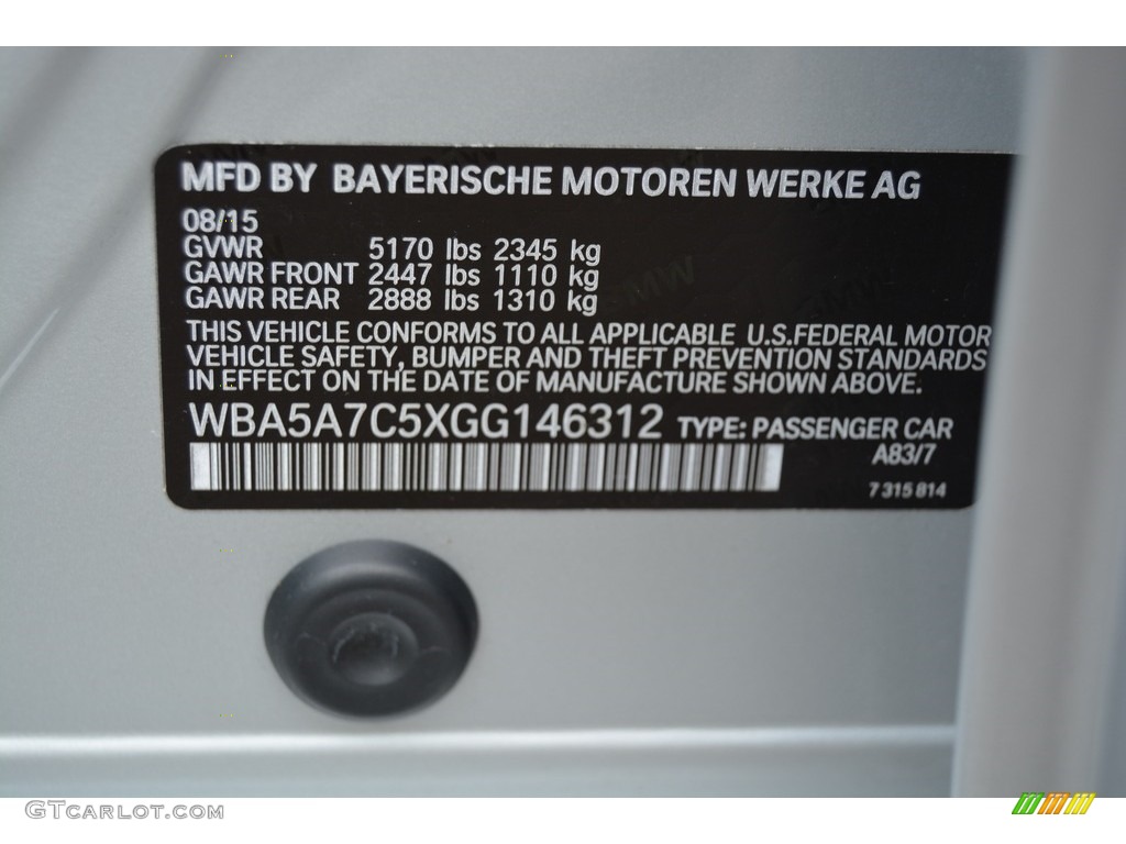 2016 5 Series 528i xDrive Sedan - Glacier Silver Metallic / Black photo #33