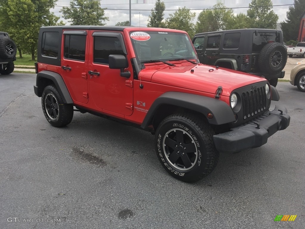 2008 Wrangler Unlimited X 4x4 - Red Rock Crystal Pearl / Dark Slate Gray/Med Slate Gray photo #1