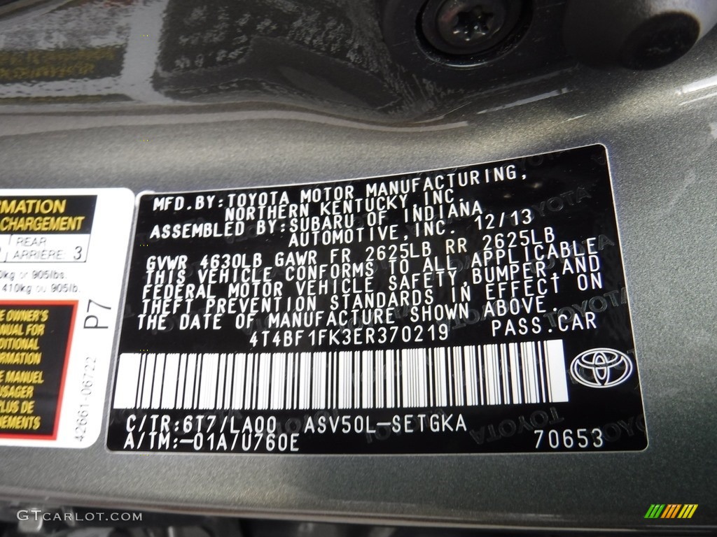 2014 Camry XLE - Cypress Pearl / Ivory photo #24