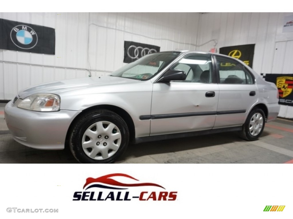 1999 Civic LX Sedan - Vogue Silver Metallic / Gray photo #1