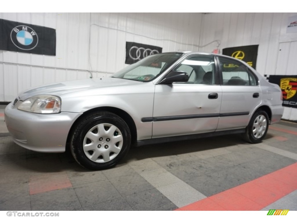 1999 Civic LX Sedan - Vogue Silver Metallic / Gray photo #2