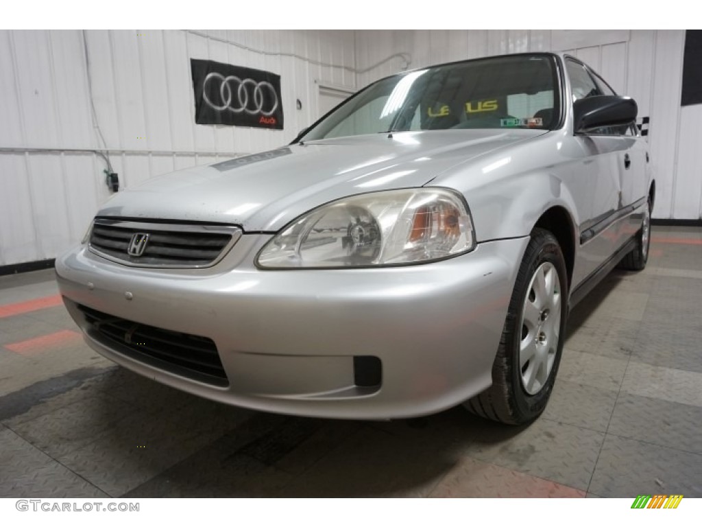 1999 Civic LX Sedan - Vogue Silver Metallic / Gray photo #3