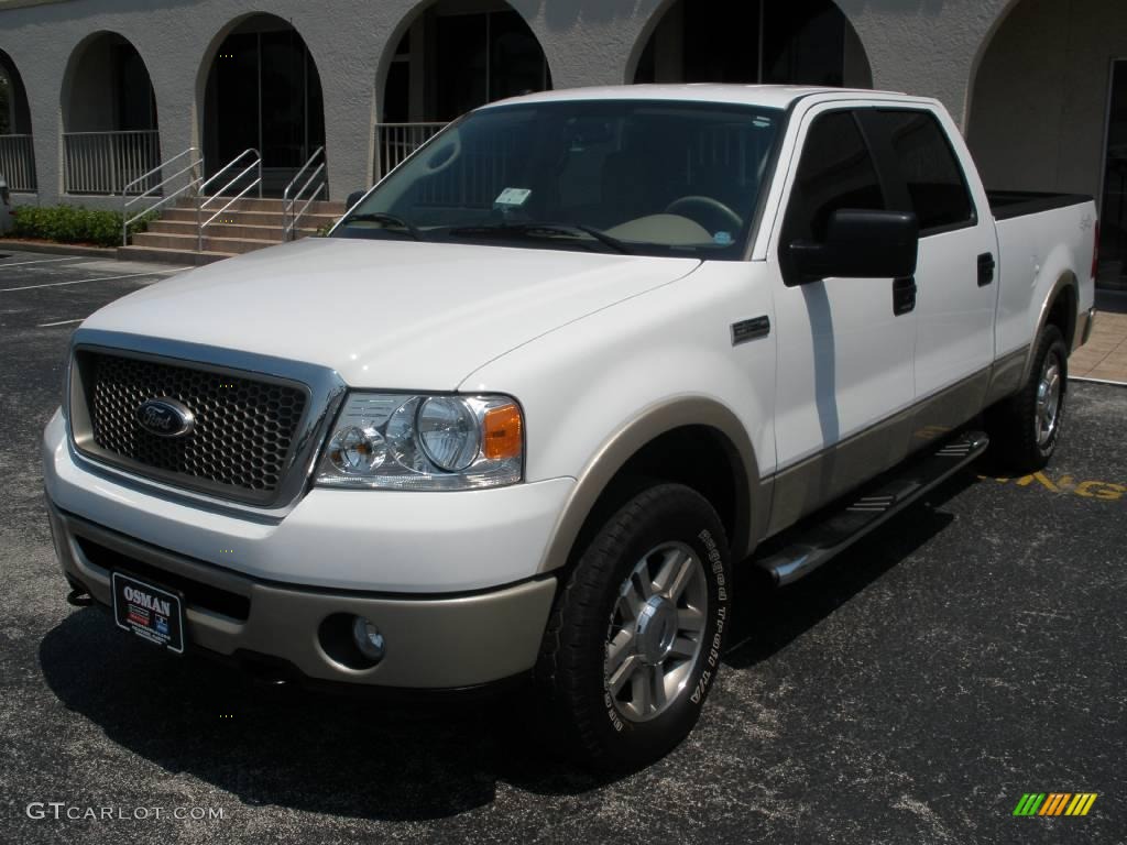 2008 F150 Lariat SuperCrew 4x4 - Oxford White / Tan photo #1