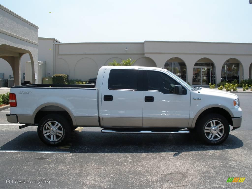 2008 F150 Lariat SuperCrew 4x4 - Oxford White / Tan photo #6