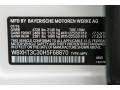 A96: Mineral White Metallic 2017 BMW X1 xDrive28i Color Code