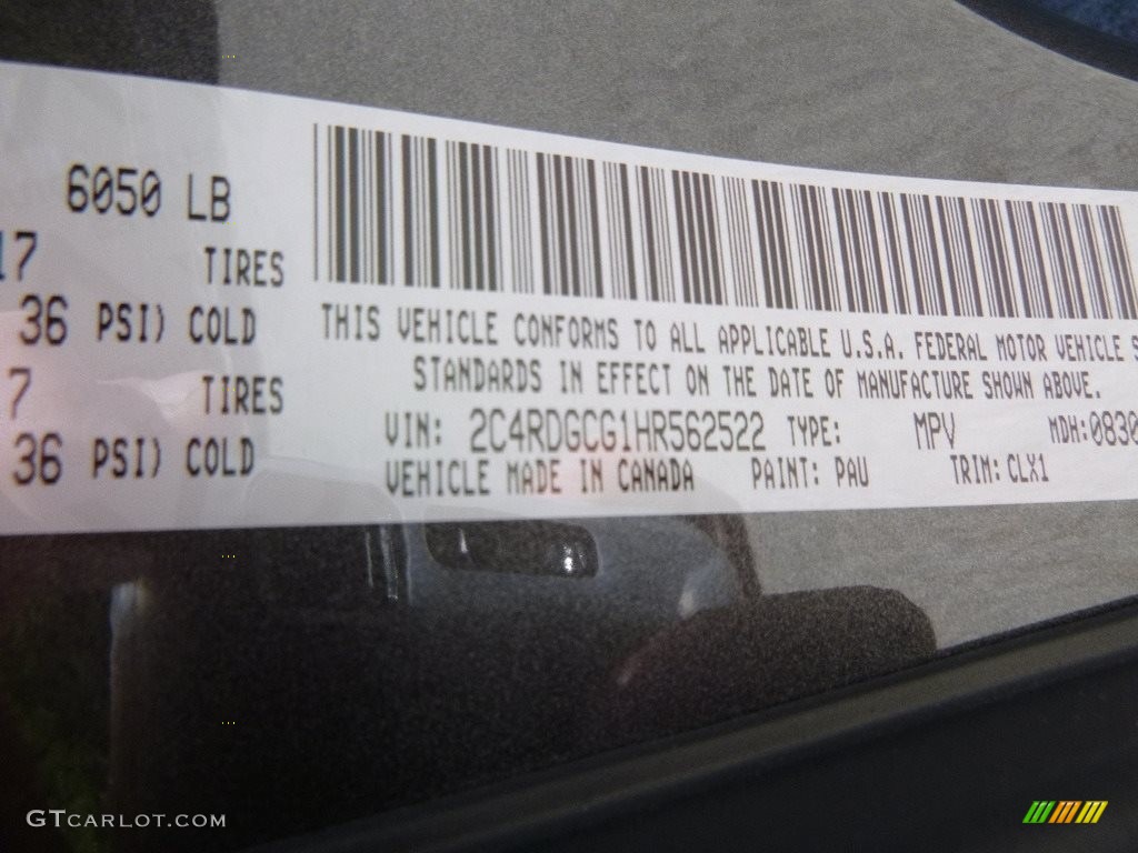 2017 Grand Caravan Color Code PAU for Granite Photo #115639109