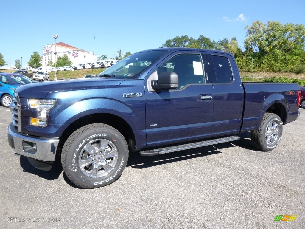 2016 F150 Lariat SuperCab 4x4 - Blue Jeans / Medium Earth Gray photo #4