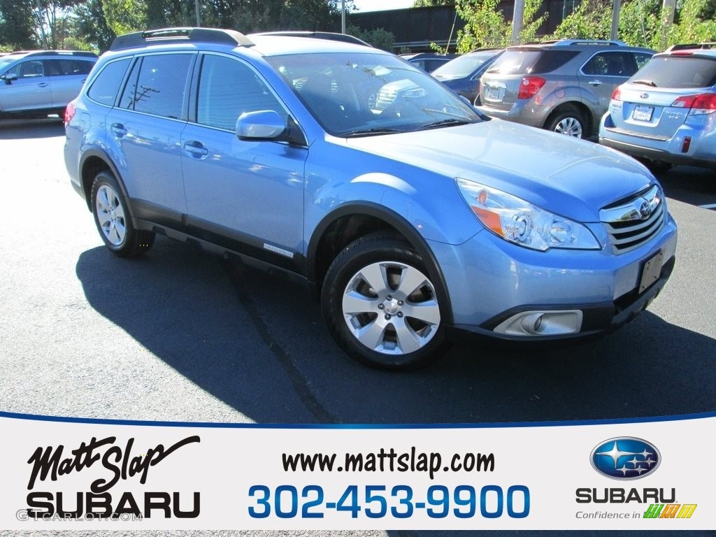 2011 Outback 2.5i Premium Wagon - Sky Blue Metallic / Off Black photo #1