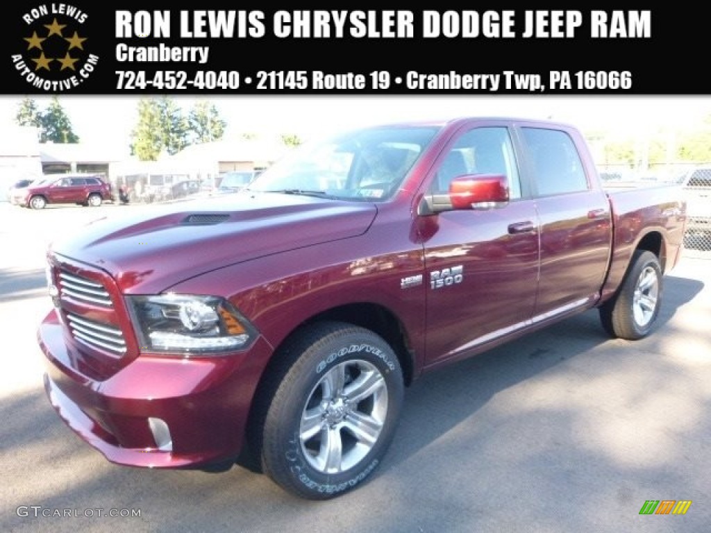 2017 1500 Sport Crew Cab 4x4 - Delmonico Red Pearl / Black photo #1