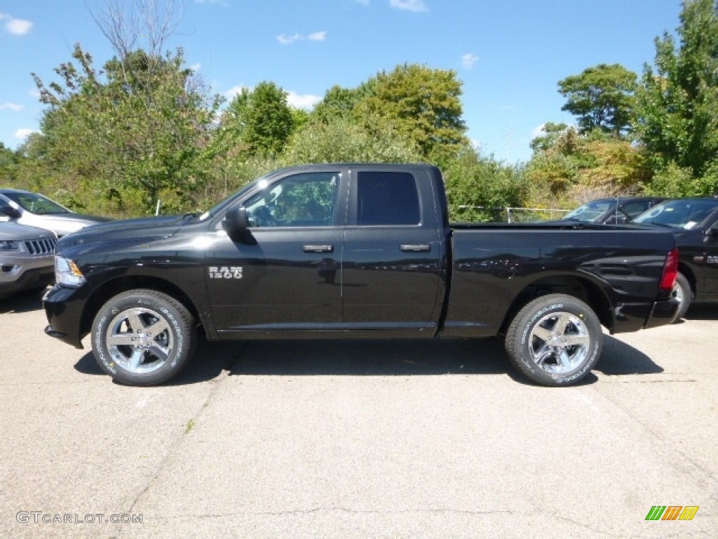 2017 1500 Express Quad Cab 4x4 - Brilliant Black Crystal Pearl / Black/Diesel Gray photo #3