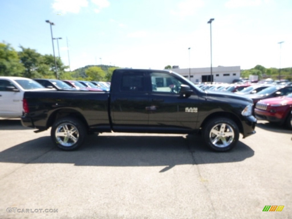 2017 1500 Express Quad Cab 4x4 - Brilliant Black Crystal Pearl / Black/Diesel Gray photo #8