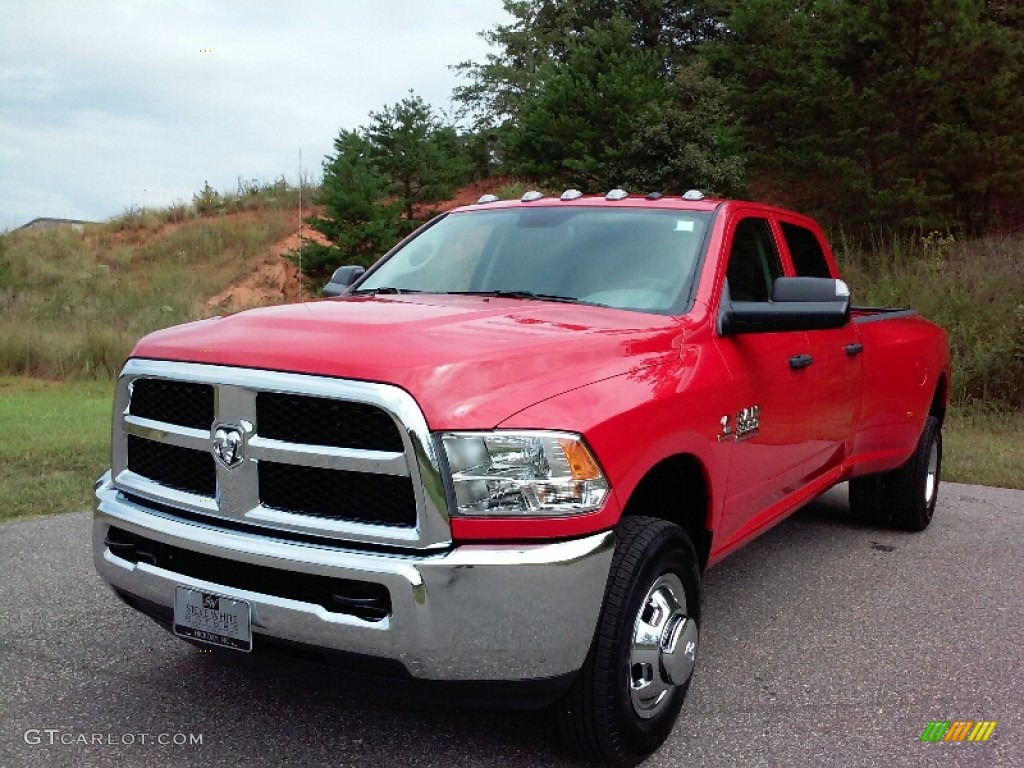 Flame Red 2017 Ram 3500 Tradesman Crew Cab 4x4 Dual Rear Wheel Exterior Photo #115649459
