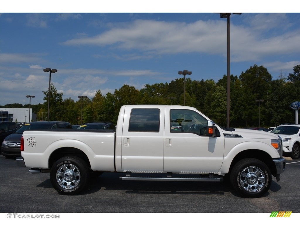 2015 F250 Super Duty Lariat Crew Cab 4x4 - Oxford White / Adobe photo #2