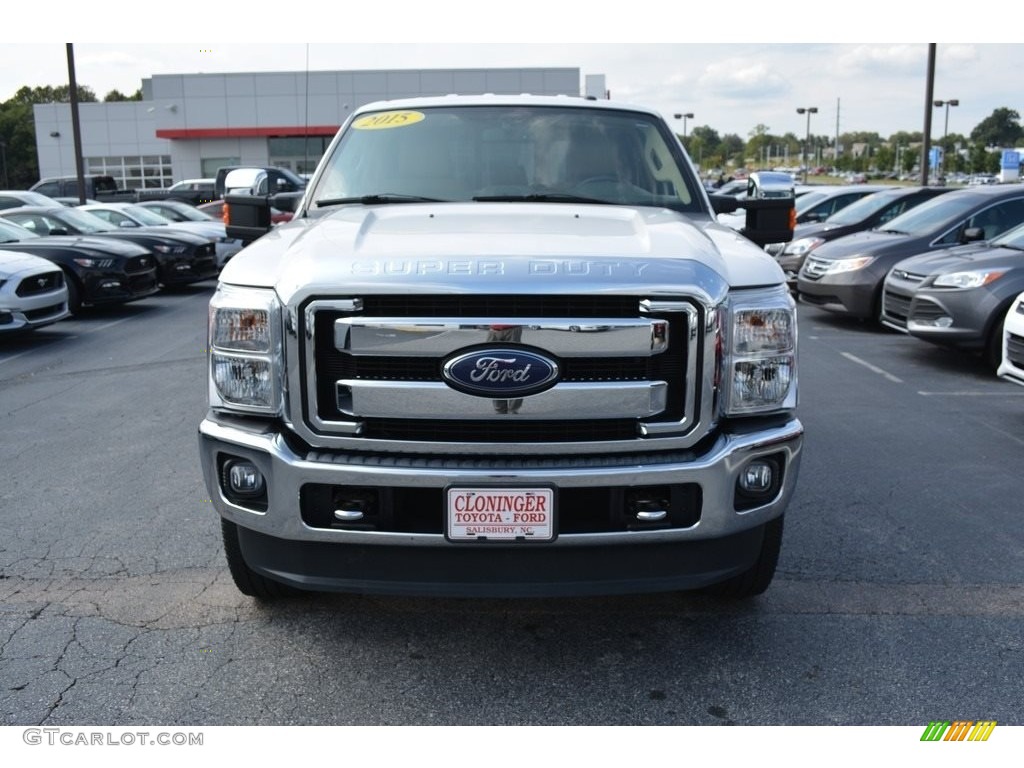 2015 F250 Super Duty Lariat Crew Cab 4x4 - Oxford White / Adobe photo #28