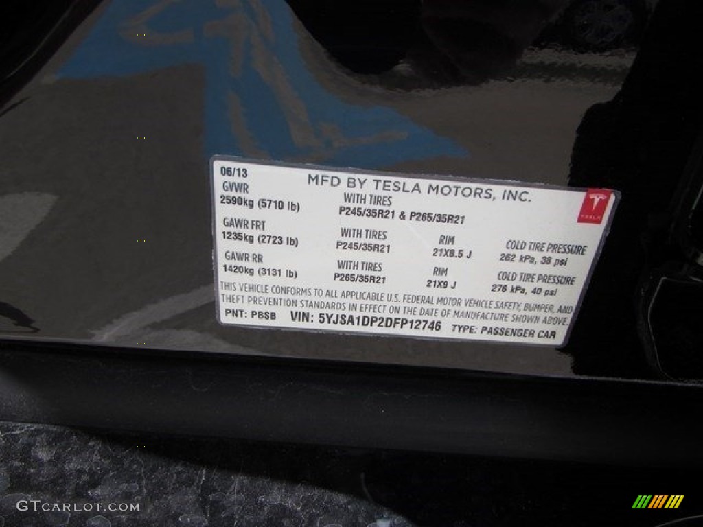 2013 Model S P85 Performance - Black / Black photo #27