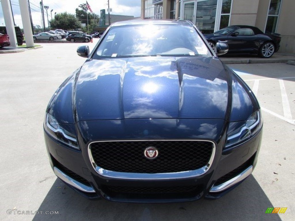2017 XF 35t Prestige - Dark Sapphire Blue / Light Oyster photo #12