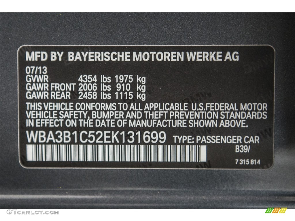 2014 3 Series 320i Sedan - Mineral Grey Metallic / Black photo #21