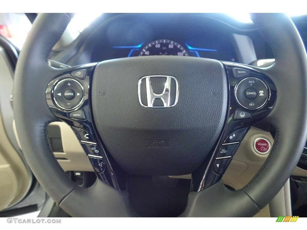 2017 Honda Accord Hybrid EX-L Sedan Ivory Steering Wheel Photo #115669558