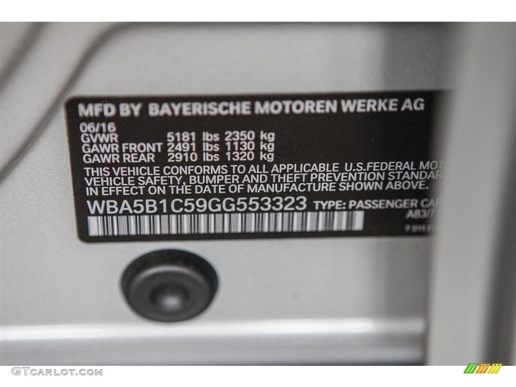 2016 5 Series 535i Sedan - Glacier Silver Metallic / Black photo #8