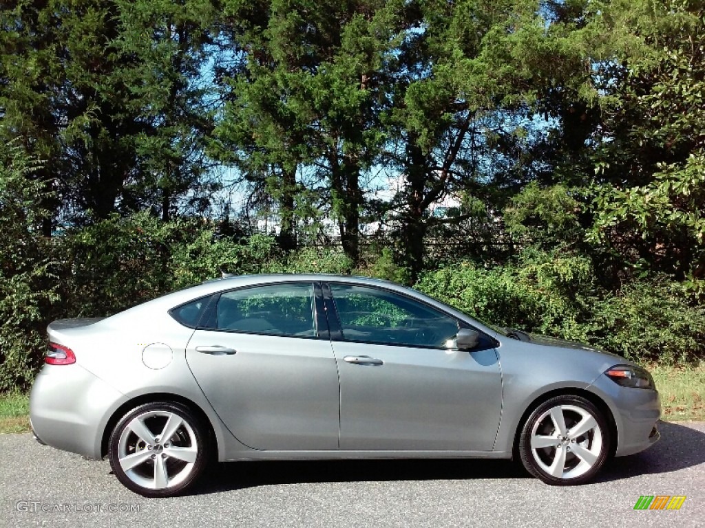 2015 Dart GT - Billet Silver Metallic / Black/Ruby Red Accent Stitching photo #5