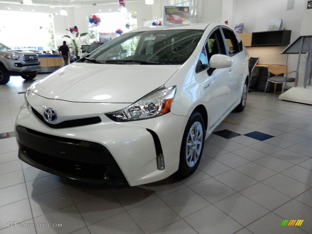 2017 Prius v Four - Blizzard White Pearl / Black photo #1