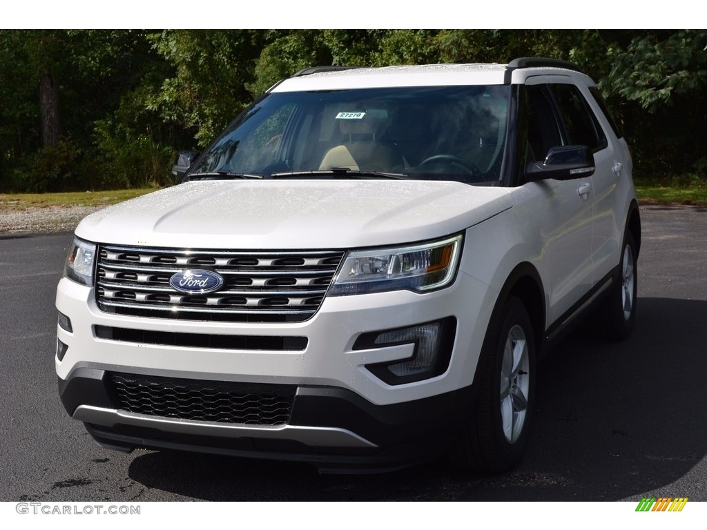 2017 Explorer XLT - White Platinum / Medium Light Camel photo #14