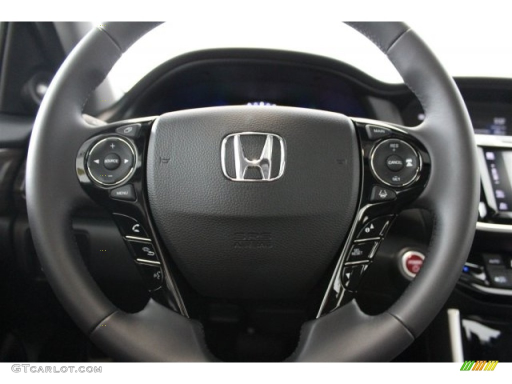 2017 Honda Accord Hybrid Touring Sedan Black Steering Wheel Photo #115679980