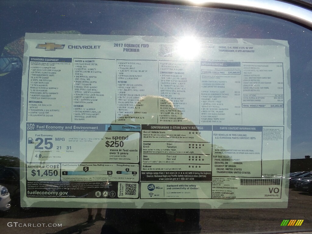 2017 Chevrolet Equinox Premier Window Sticker Photos