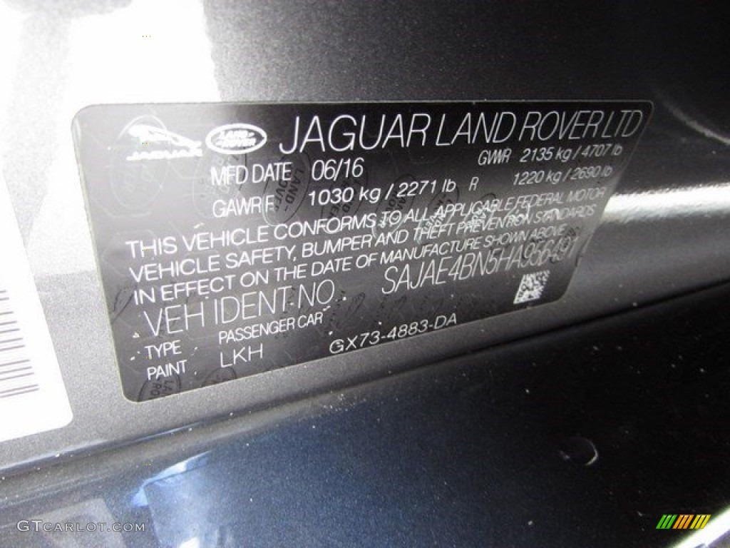 2017 Jaguar XE 20d R-Sport AWD Color Code Photos