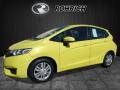 2015 Mystic Yellow Pearl Honda Fit LX  photo #3