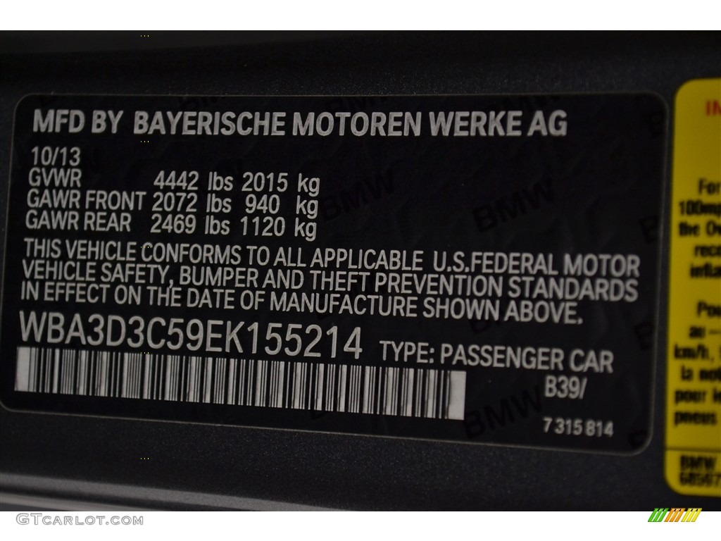 2014 3 Series 328d Sedan - Mineral Grey Metallic / Black photo #11