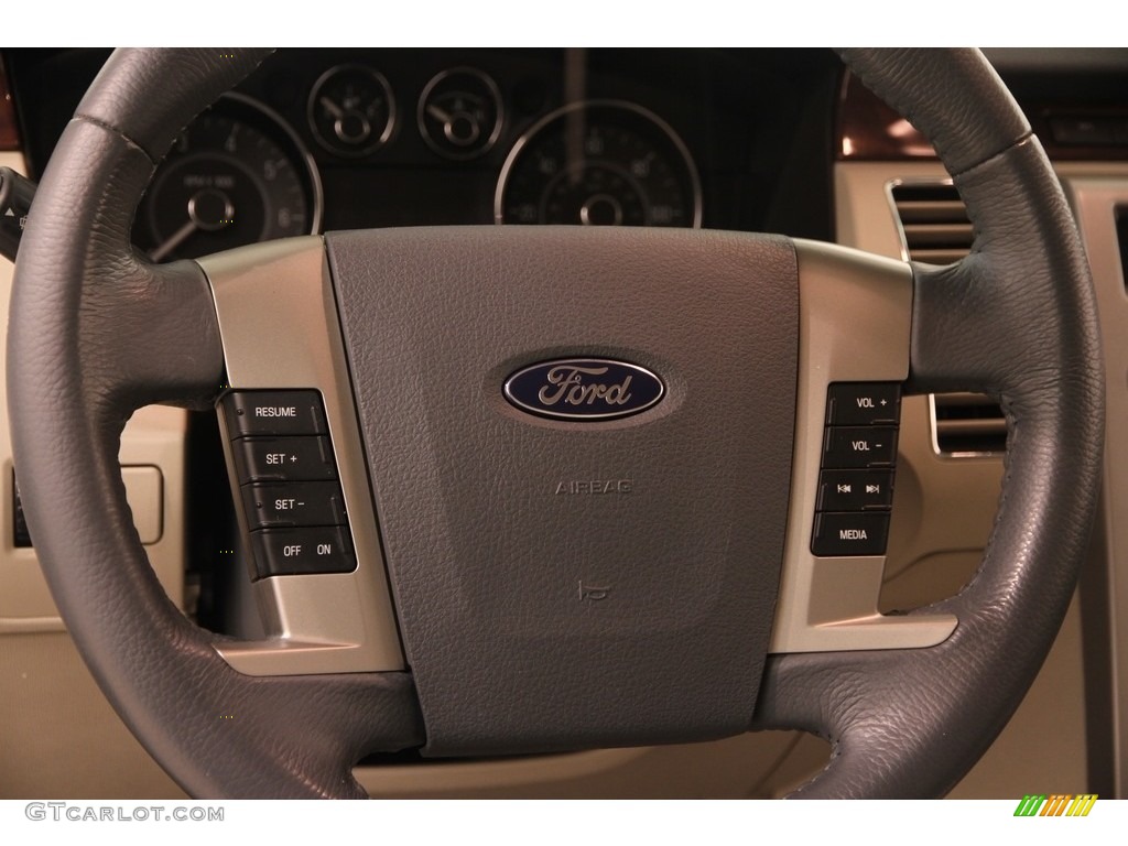 2009 Ford Flex SEL Medium Light Stone Steering Wheel Photo #115699479