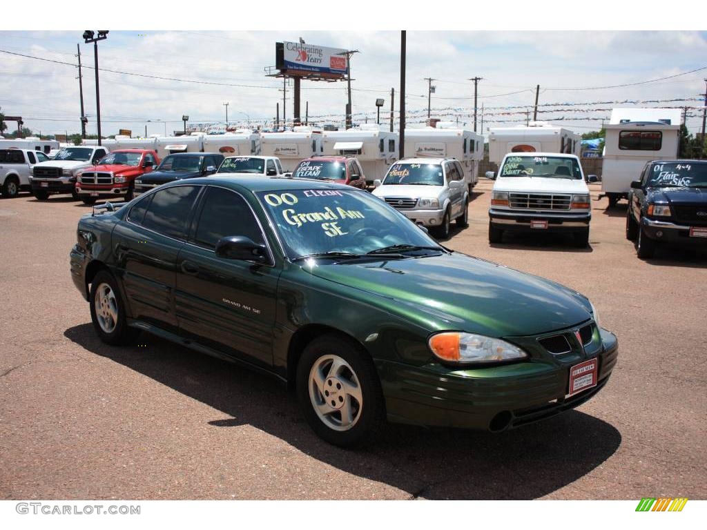 2000 Grand Am SE Sedan - Spruce Green Metallic / Dark Pewter photo #2