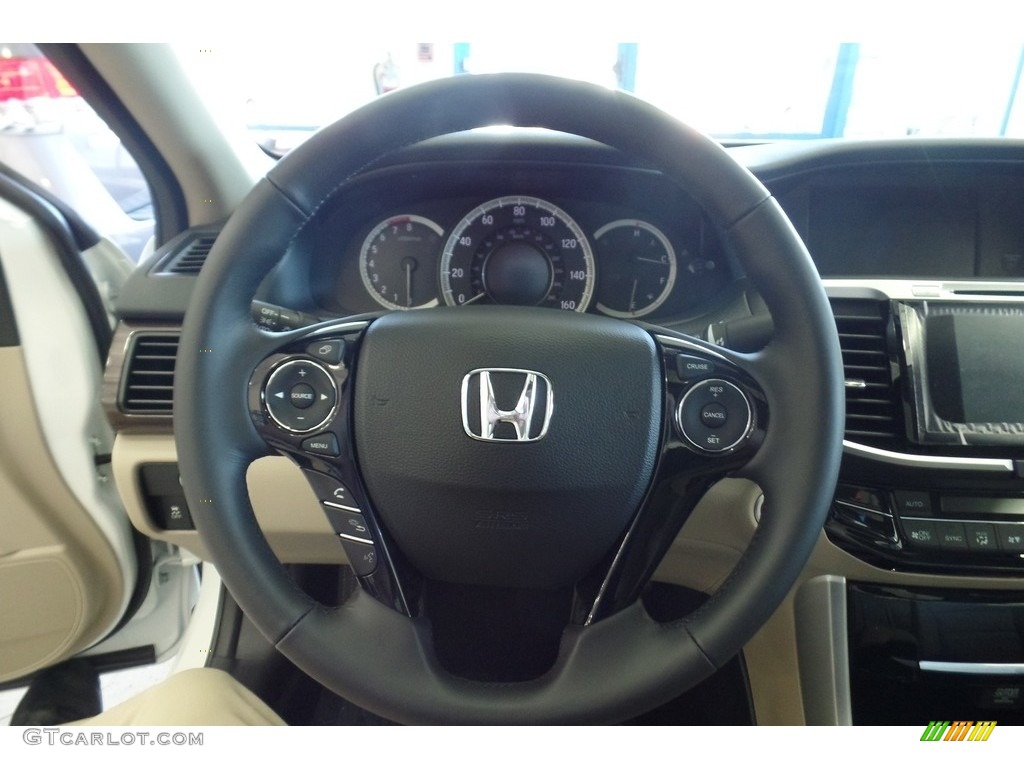 2017 Honda Accord EX-L Sedan Ivory Steering Wheel Photo #115707168