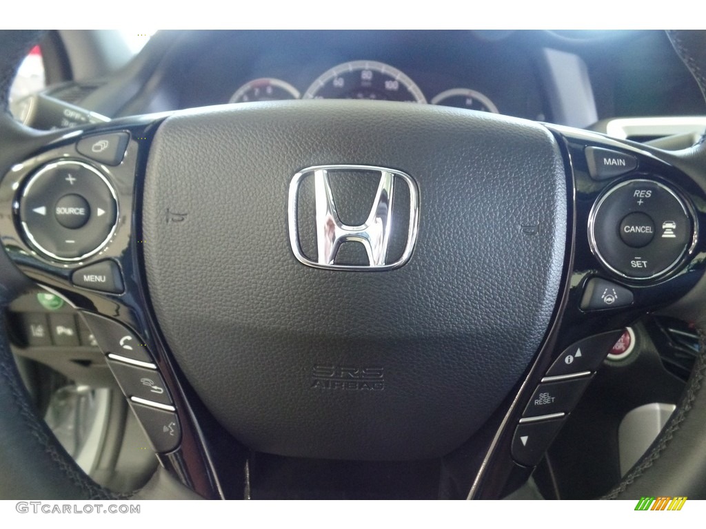 2017 Honda Accord Touring Sedan Black Steering Wheel Photo #115709748