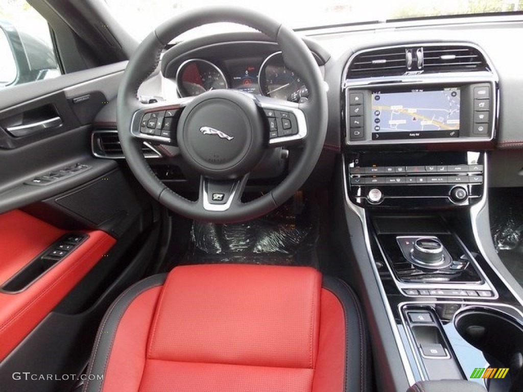 2017 Jaguar XE 35t R-Sport Jet/Red Dashboard Photo #115711230