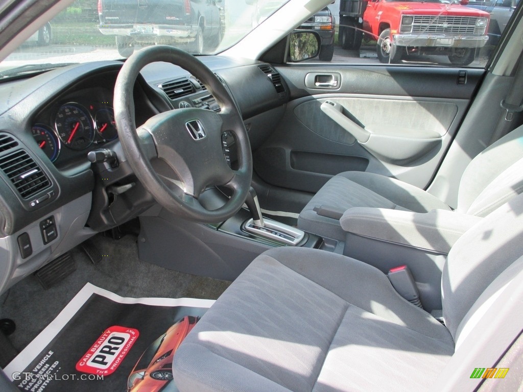 2005 Civic LX Sedan - Magnesium Metallic / Gray photo #9