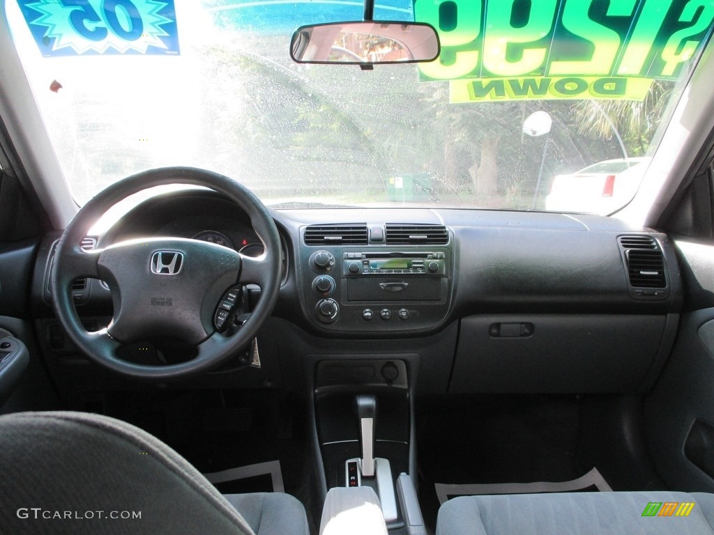 2005 Civic LX Sedan - Magnesium Metallic / Gray photo #10