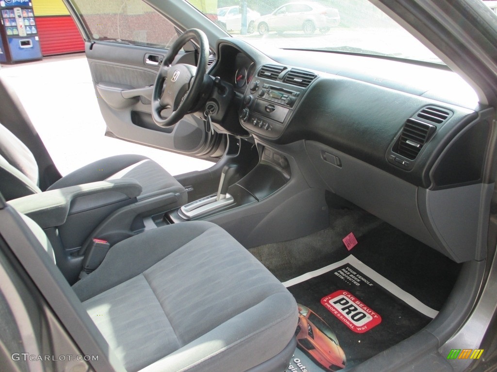2005 Civic LX Sedan - Magnesium Metallic / Gray photo #12