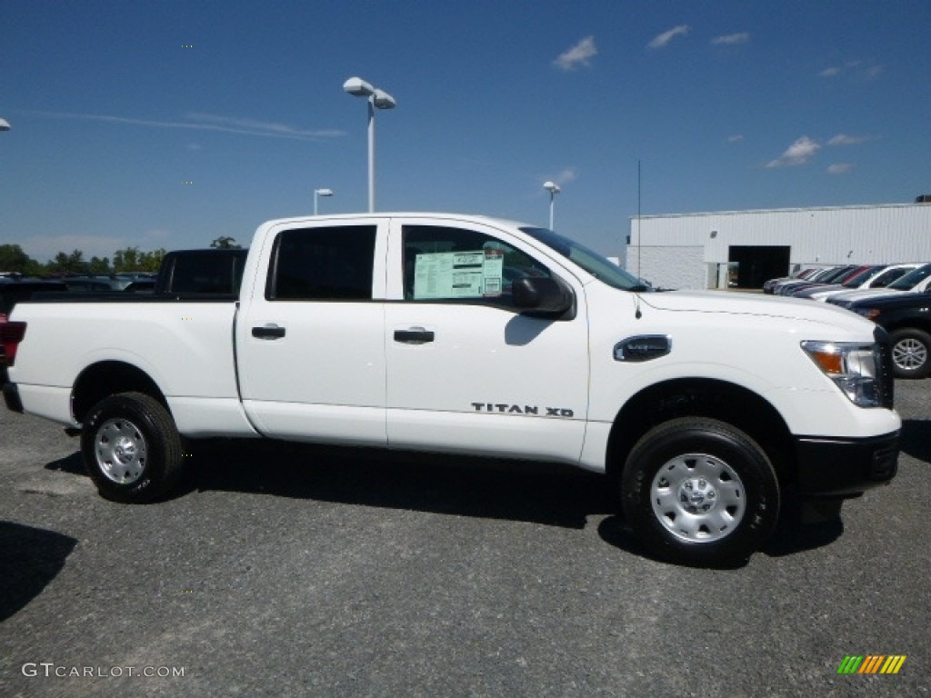 Glacier White 2017 Nissan TITAN XD S Crew Cab 4x4 Exterior Photo #115717004