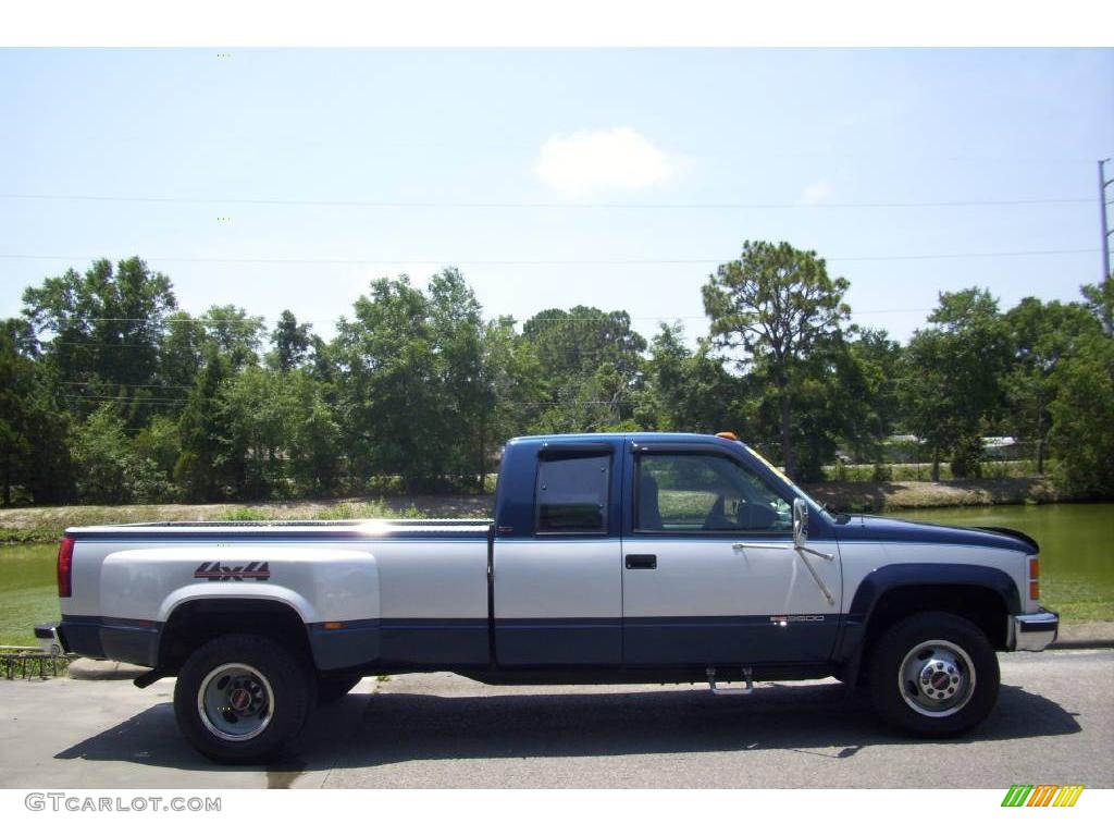 1994 Sierra 3500 SL Extended Cab 4x4 Dually - Indigo Metallic / Blue photo #1