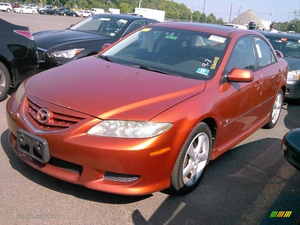 2004 MAZDA6 s Sedan - Blazing Copper Metallic / Black photo #1