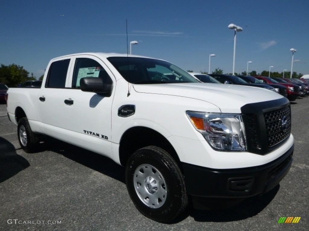 Glacier White 2017 Nissan TITAN XD S Crew Cab 4x4 Exterior Photo #115719036