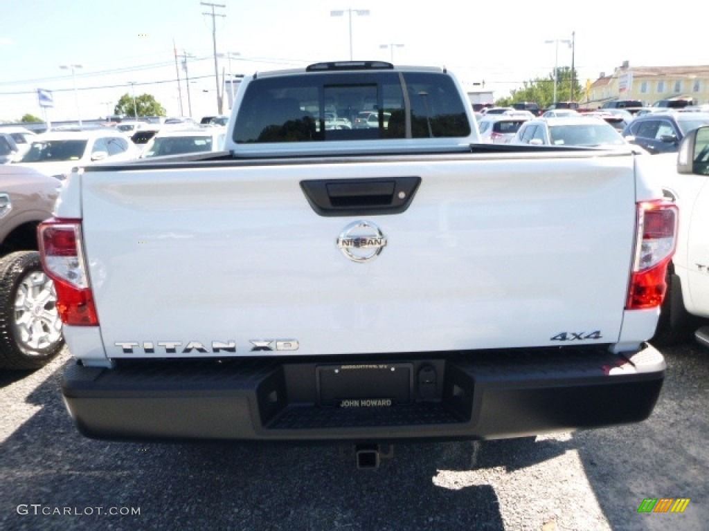 2017 TITAN XD S Crew Cab 4x4 - Glacier White / Black photo #9