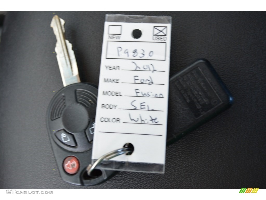2012 Fusion SEL V6 - White Platinum Tri-Coat / Charcoal Black photo #28