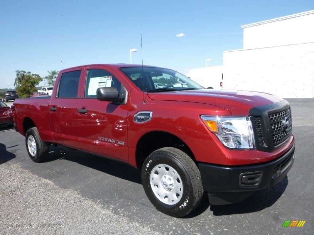 2017 TITAN XD S Crew Cab 4x4 - Cayenne Red / Black photo #1