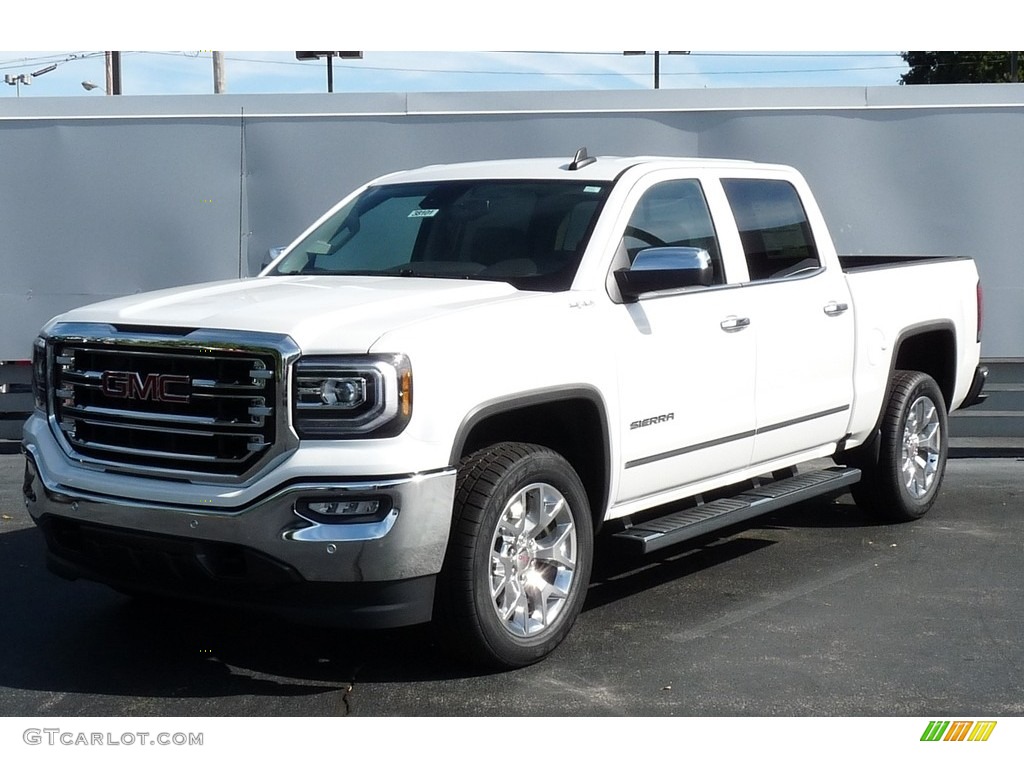 2017 Sierra 1500 SLT Crew Cab 4WD - White Frost Tricoat / Cocoa/­Dune photo #1