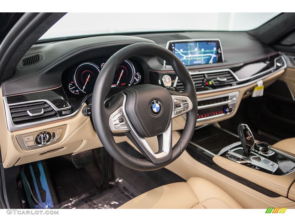 2017 7 Series 750i Sedan - Carbon Black Metallic / Zagora Beige photo #6